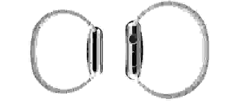 A picture of the Apple WATCH from the side.