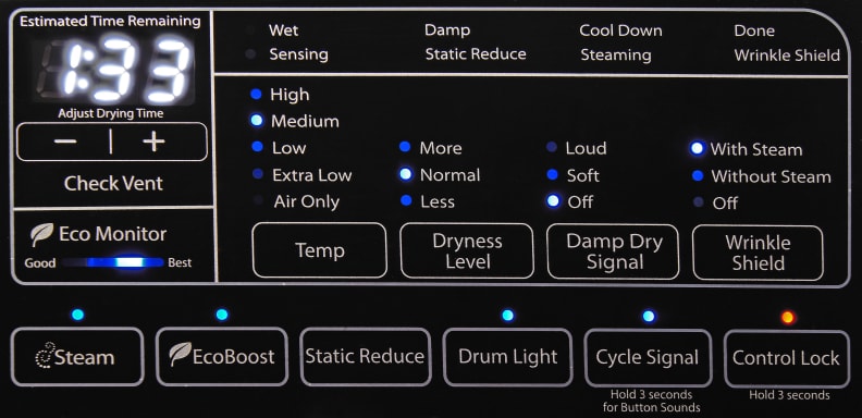Given the EPA's new emphasis on dryer efficiency, the Whirlpool Duet WED97HEDBD's EcoBoost feature becomes all the more important.