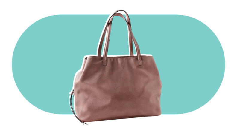 A dusky coral tote bag.