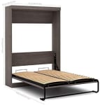 Product image of Pemberly Row Full Wall Bed in Bark Gray