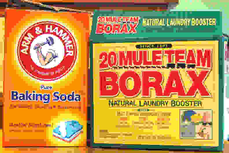 Vaska One tablets contain baking soda and oxygenated boron, similar to Borax.