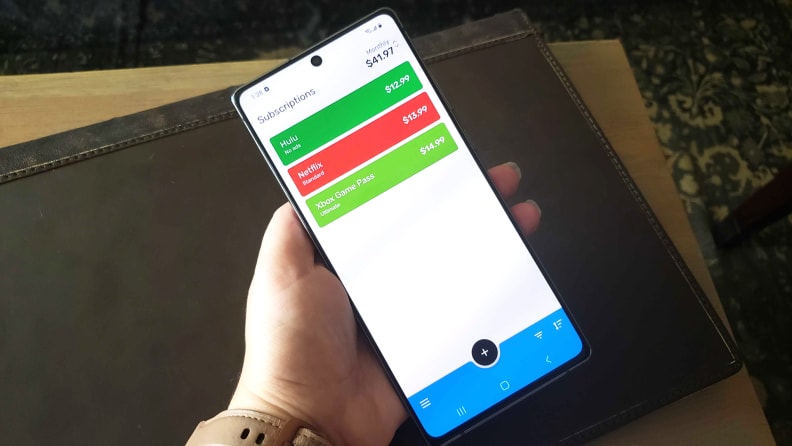 A smartphone held in someone's hand