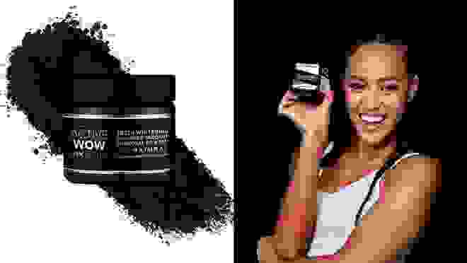Charcoal product / person holding charcoal powder
