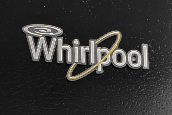 The Whirlpool WRT318FZDB's glossy black finish looks textured, but it feels remarkably smooth.