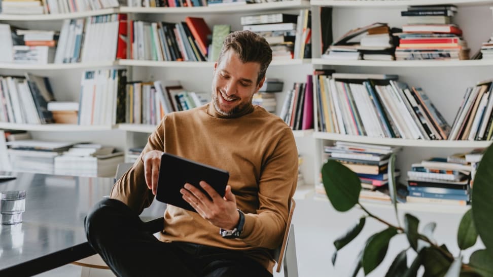 Man reading book