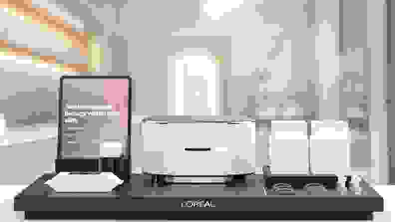 L'Oreal Cell BioPrint sits on counter