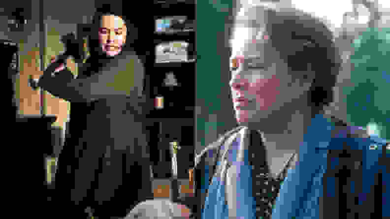 Kathy Bates appearing in "Misery," and Kathy Bates appearing in "Dolores Claiborne," two of the best thrillers streaming now.