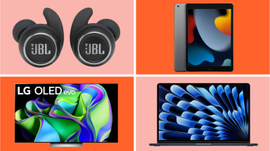 A collage of discounted Best Buy products.