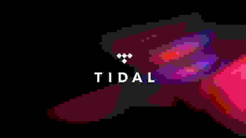 The Tidal logo on a black and purple background.