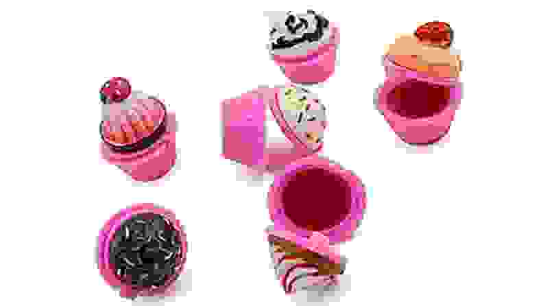 Six tiny cupcake-style lipgloss pots