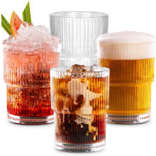 Product image of Set of 4 14oz Combler ribbed drinking glasses