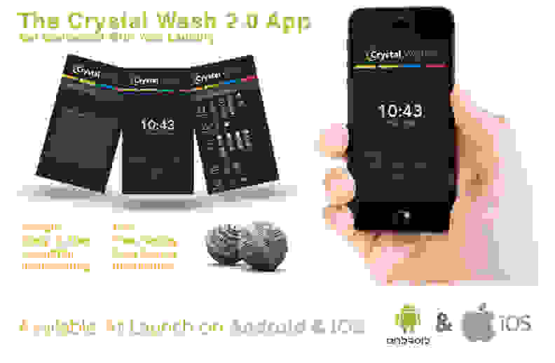 Crystal Wash 2.0 will use sensors to provide real-time information through an iOS or Android smartphone app.