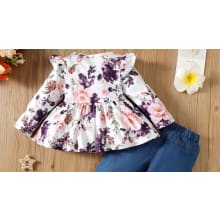 Product image of PatPat Two-Piece Baby Girl Allover Floral Ruffle Set