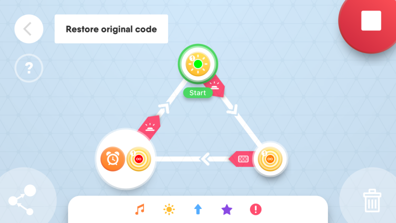 In the Robo Code app, your kid can program his/her robot by adding and customizing specific icons into the coding arena.