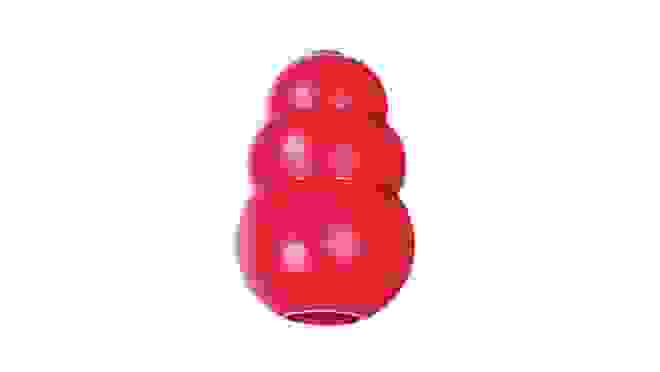 Kong rubber dog toy in red color