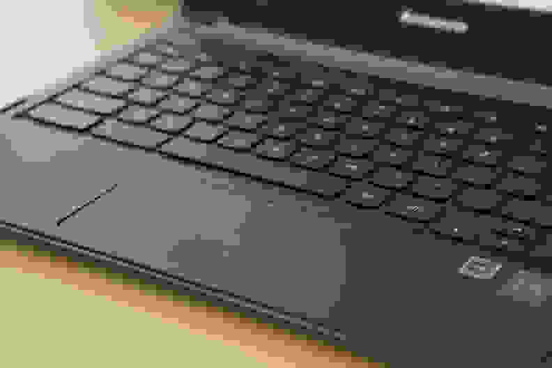 The N20p has a full keyboard and a touchpad that looks is wider than it is tall.