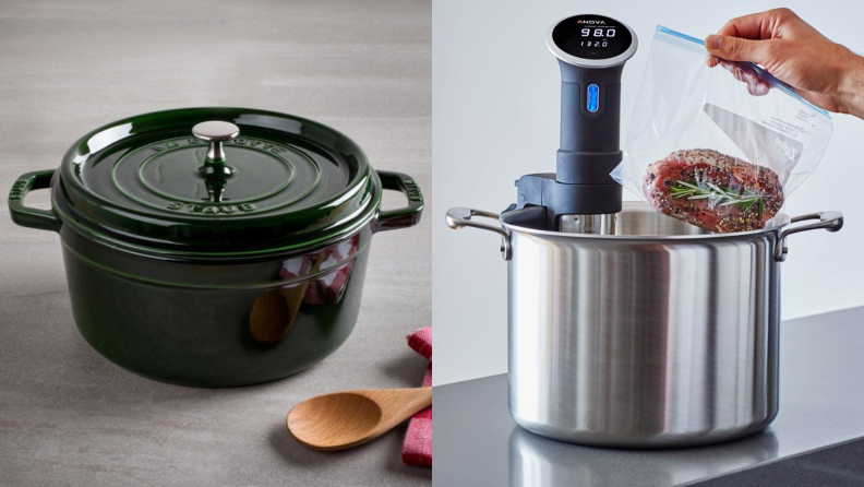 Staub dutch oven and pot with sous vide