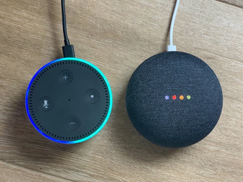 Amazon Echo Dot and Google Mini