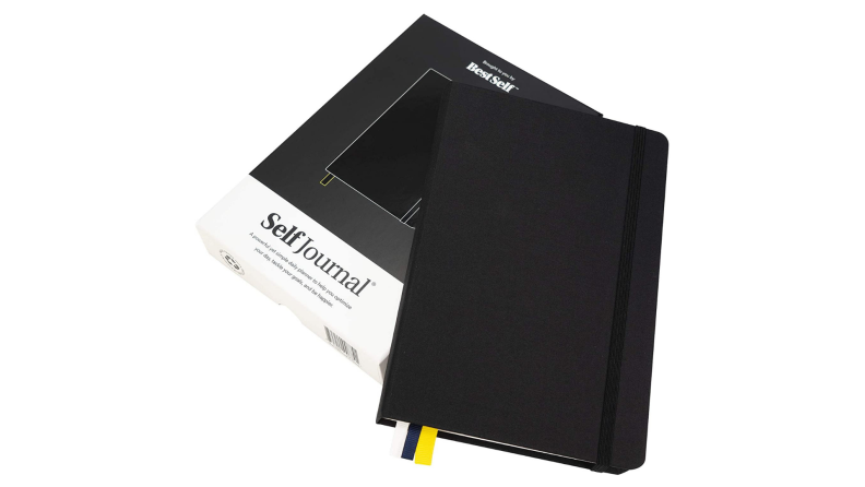 A single shot of the black leather planner