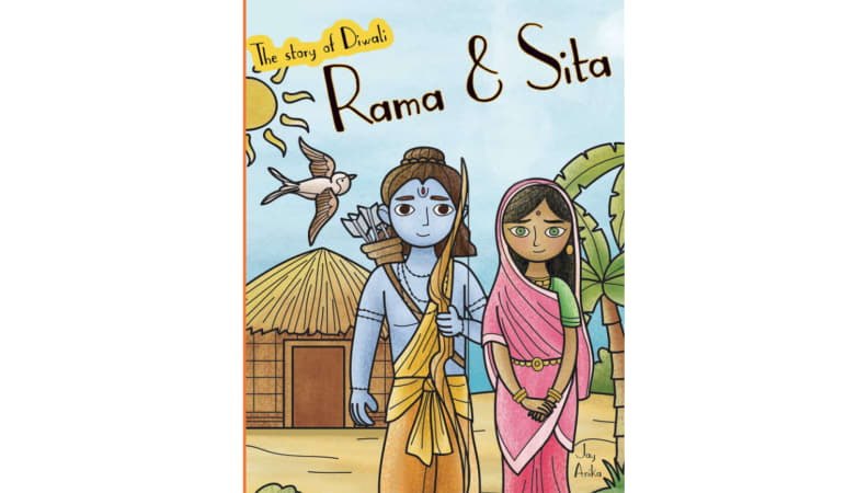 Book cover with indian god and goddess on it