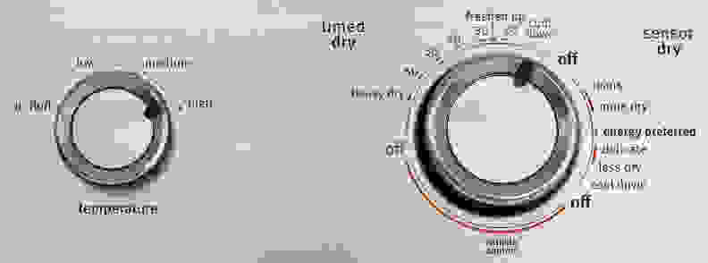 Despite the use of a crank timer, most of the Maytag Centennial MEDC555DW's cycles actually rely on sensors.