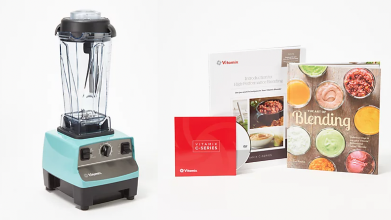 A Vitamix blender and cookbooks.