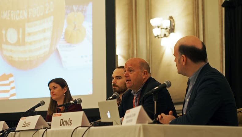 A panel of food experts—including the James Beard Foundation's Mitchell Davis, Bolthouse Farms' Jeffrey Dunn, Instacart's Max Mullen, and National Geographic's Kaitlin Yarnall—spoke at SXSW 2015.