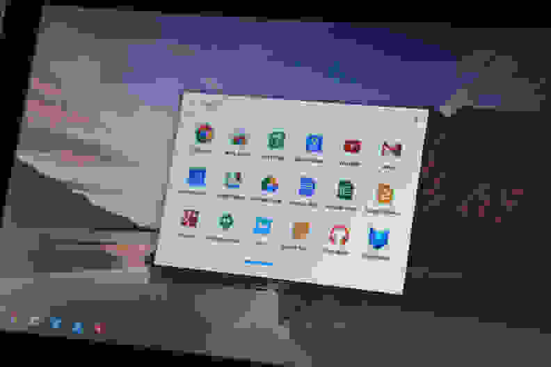 Instead of a Start menu, the Chromebook has an app drawer full of Google branded apps.