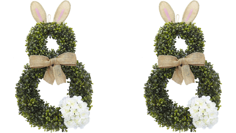 Bunny wreath on a white background