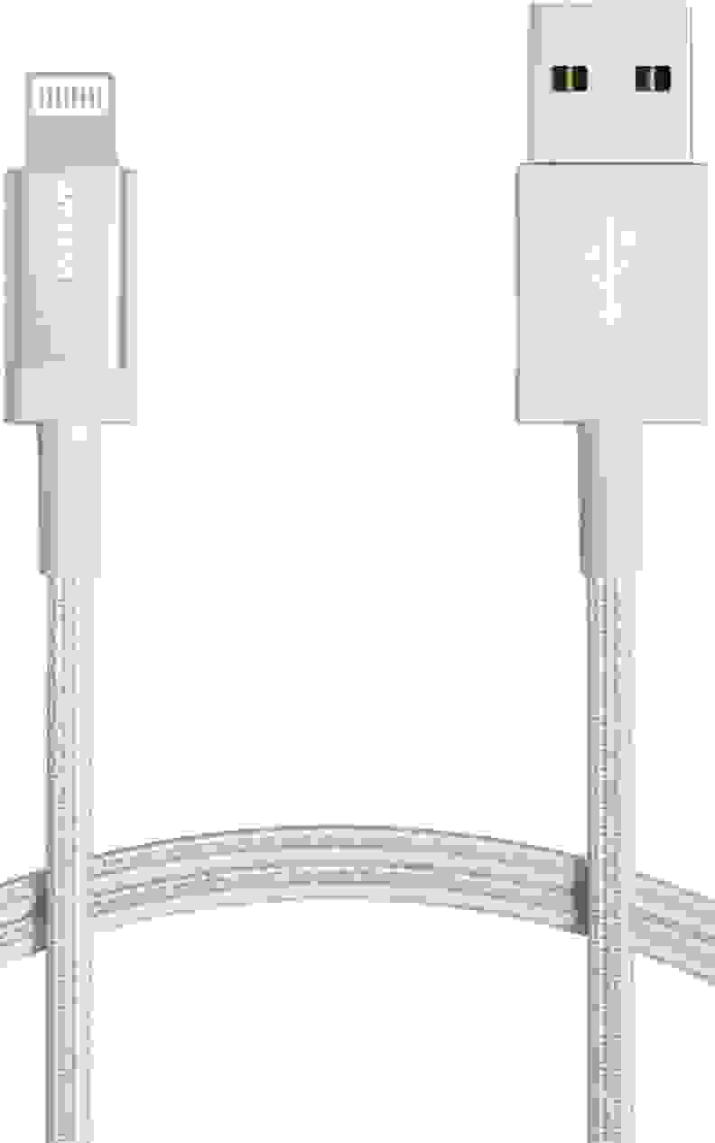 A white braided cable