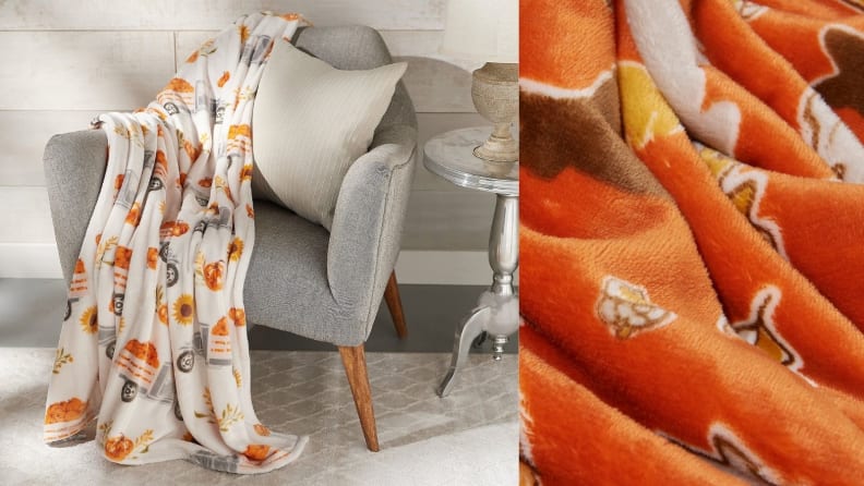 Autumn themed fuzzy blankets