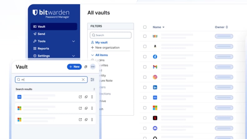A screenshot of a password manager