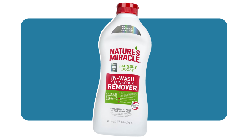 Product shot of bottle of Nature's Miracle Laundry Booster.