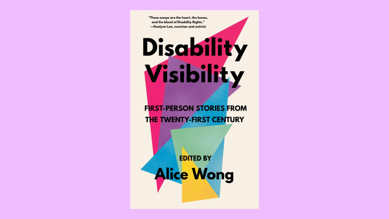 Cover of Disability Visibility in front of a background.
