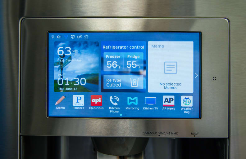 The new Samsung smart fridge’s homescreen.
