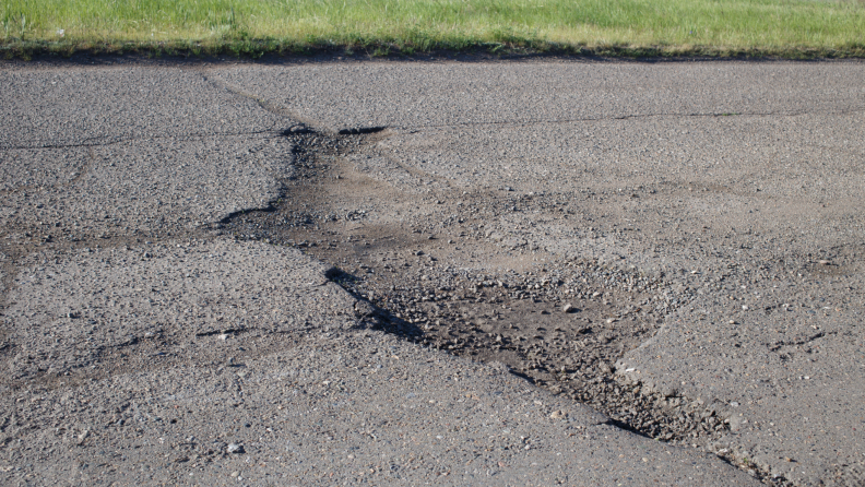 Pavement with cracks