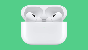 AirPods Pro on green background