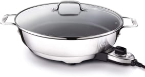 electric fry pan stainless steel interior